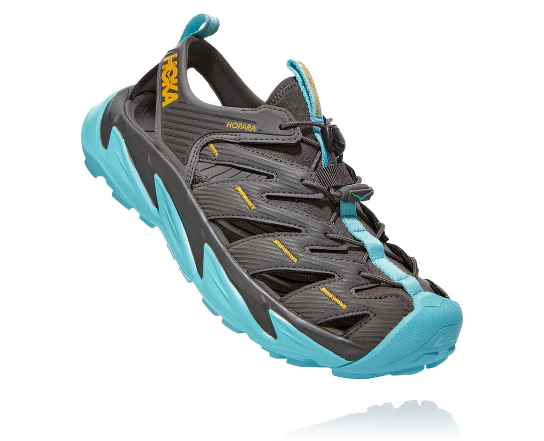 Hoka One One Hopara Philippines - Womens Recovery Sandals - Dark Grey | AR4269385